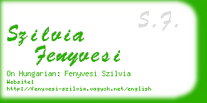 szilvia fenyvesi business card
